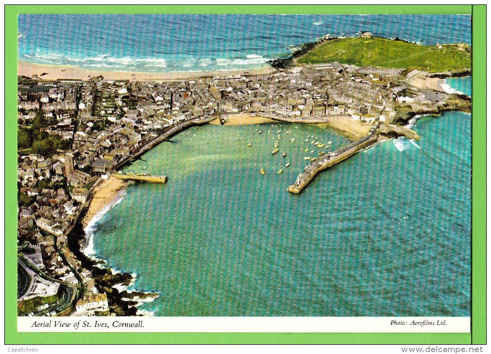 AERIAL VIEW OF SAINT IVES / Carte écrite / Card Written On 1989 - St.Ives