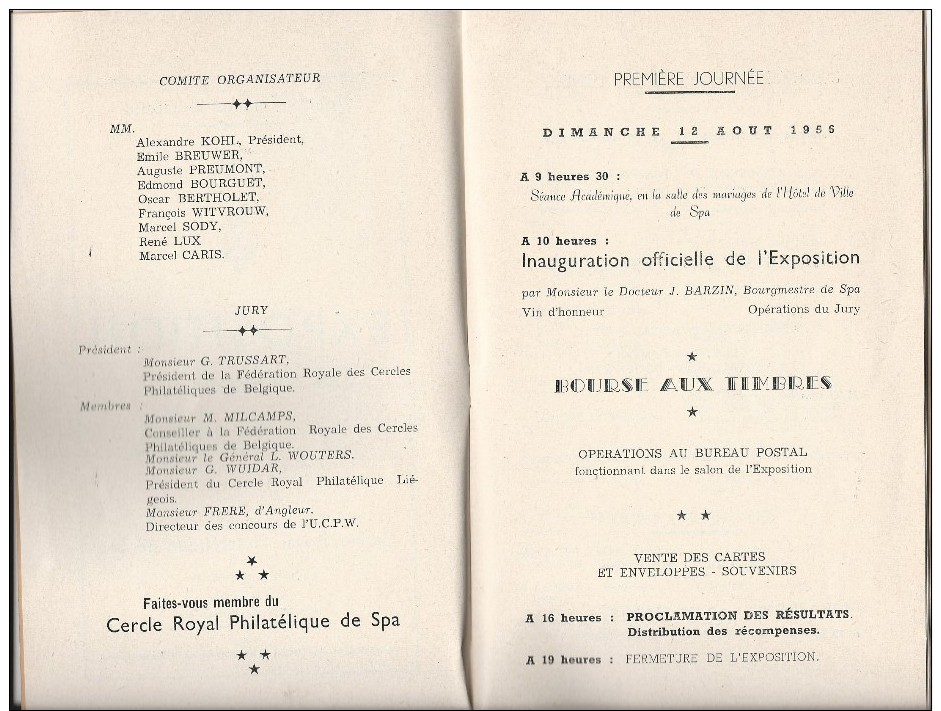 8 - Grandes Journées Philatéliques De SPA - 1956 - Livret 32 Feuillets Numérotés De 4 à 29- - Other & Unclassified