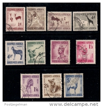 SWA 1954 Cancelled Stamp(s) Definitives  279=290 (11 Values Only, Thus Not Complete) - Namibia (1990- ...)