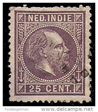 NEDERLANDS INDIE 1870 Used Stamp(s) Willem III 25 Cent Dark Purple Nr. 13 #6044 - Nederlands-Indië