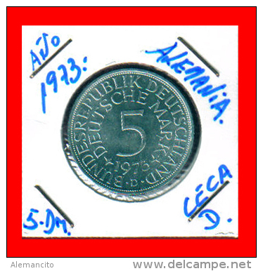 ALEMANIA R.F. MONEDAS DE 5.00 DM -AÑO 1973-CECAS.-D  (  S/C  ) - 5 Marcos