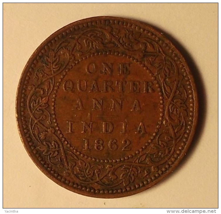 @Y@      British India  , 1862 1/4  Anna     (2878) - Inde