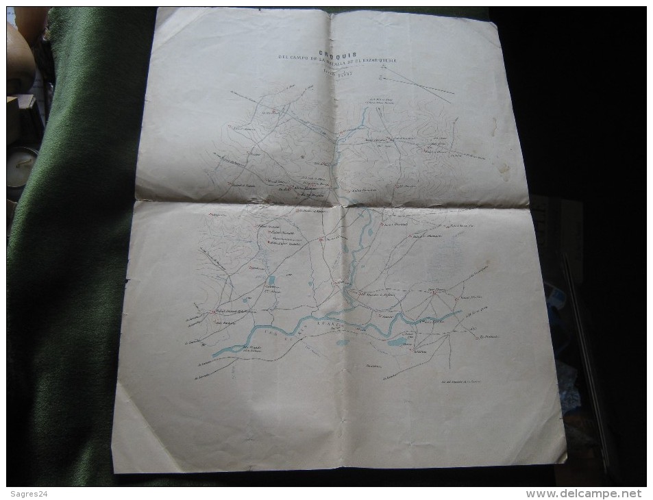 Croquis Del Campo De La Batalla De El Kazar-Quebir - Mapas Geográficas