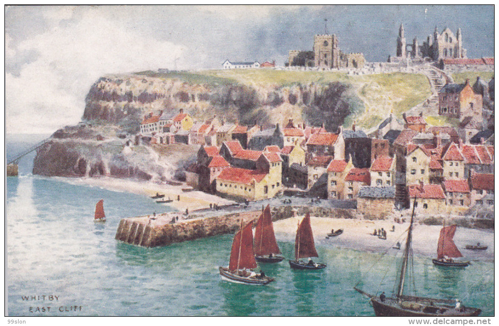 WHITBY - East Cliff (Angleterre) - Illustration édition Raphaël Tuck - Whitby