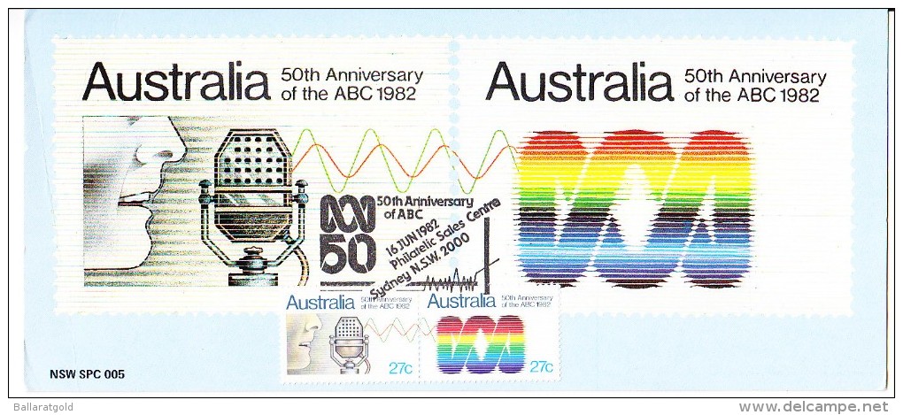 Australia 1982 - 50th Anniversary ABC Radio LARGE Maxi Card - Maximum Cards