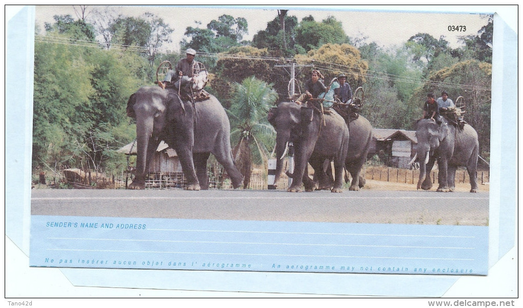 LAOS - AEROGRAMME 4000K NEUF - THEMES AVIONS ELEPHANTS - Laos