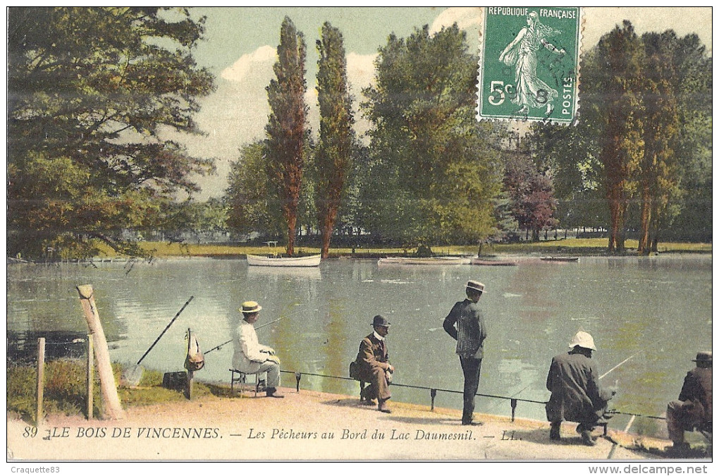 LES PECHEURS AU BORD DU LAC DAUMESNIL  BELLE CARTE ANIMEE - Sonstige & Ohne Zuordnung