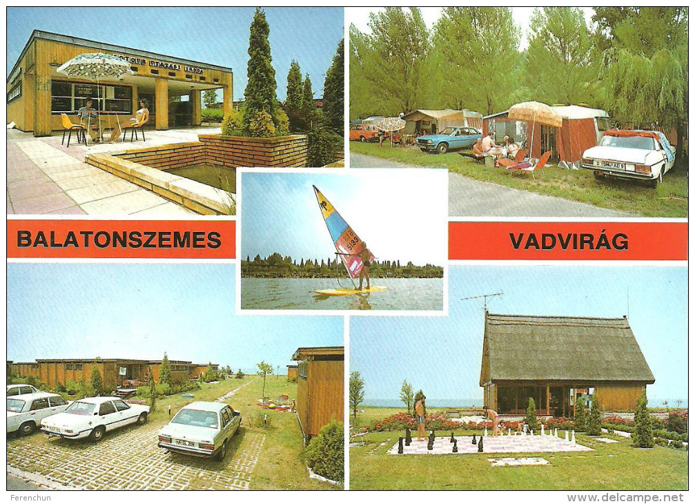 CHESS SURFING SPORT BALATON BEACH BALATONSZEMES VADVIRAG CAMPING TENT CAR LADA ZHIGULI MERCEDES * KAK 1709 841 * Hungary - Echecs