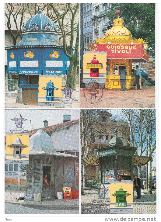 Portugal 1985 Mail Post Box Maximum Cards X4 - Tarjetas – Máximo