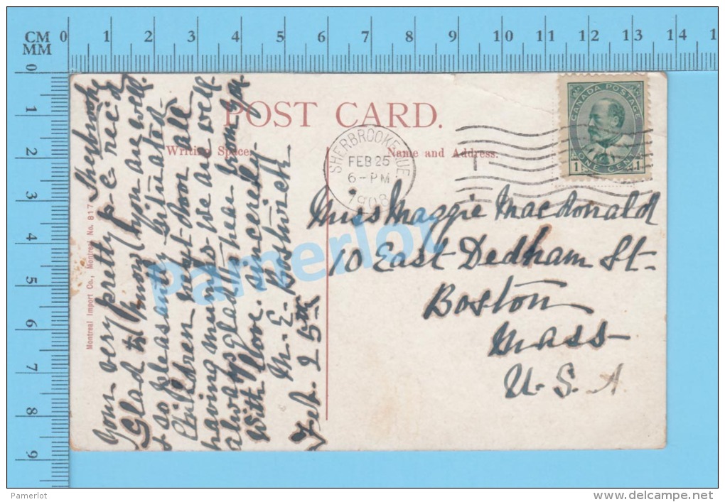 Sherbrooke Quebec ( The Lone Pine , Cover Sherbrooke 1908 With A "I" In The Flag  )recto/Verso - Sherbrooke