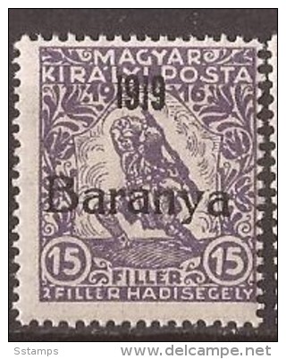 1919  15-17   BARANYA  UNGARN SERBIA JUGOSLAVIJA OVERPRINT  INTERESSANT  - TYP II NEVER HINGED - Baranya