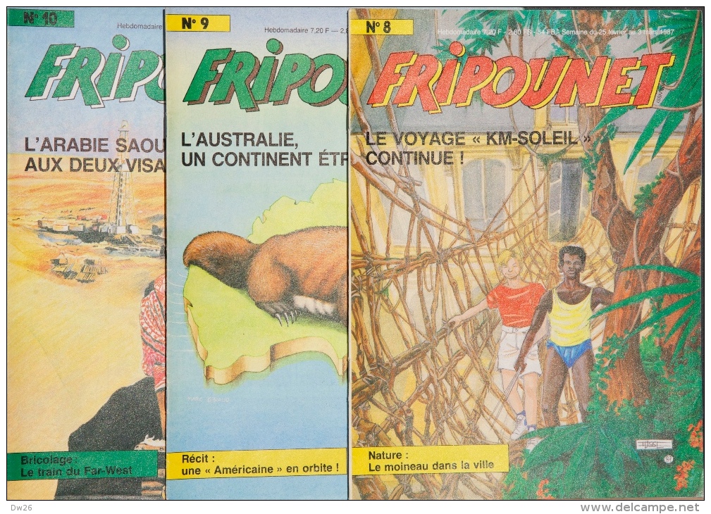 Fripounet - Magazine Hebdomadaire De 1987 - Lot De 3 N° (8 - 9 - 10) - Fripounet