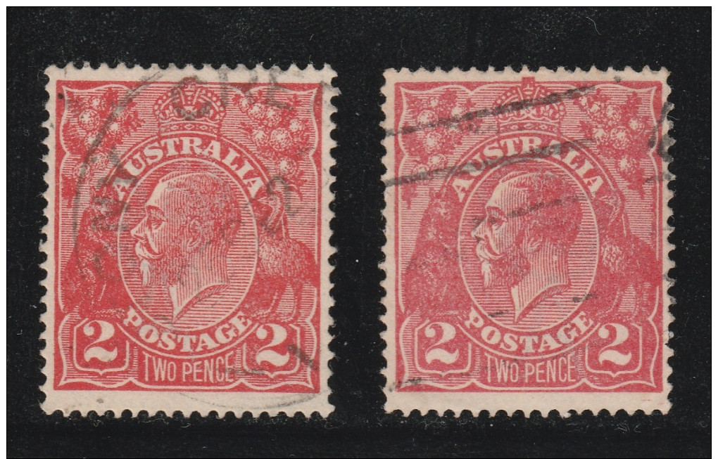 1922 2d Bright Rose-scarlet/Dull Rose-scarlet VFU Sg 63/63a - Used Stamps