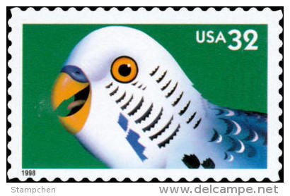 #3233 USA 1998 Bright Eyes Stamp-Parakeet Parrot Pet Animal - Other & Unclassified