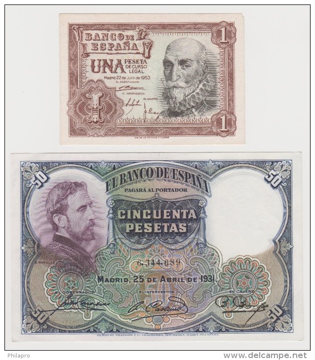 ESPAGNE  2     BANKNOTES   F & VF   Ref  655 - Altri & Non Classificati