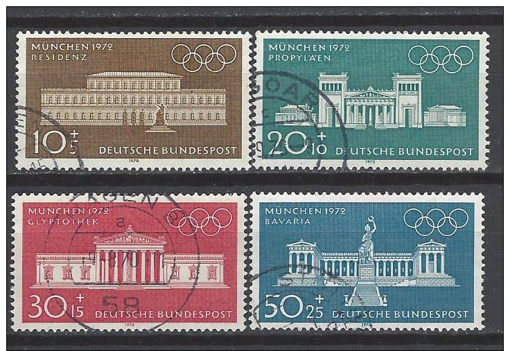 BUND Mi-Nr. 624 - 627 Olympische Sommerspiele München 1972 Gestempelt - Gebraucht