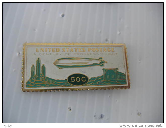 Pin´s Timbre 50 Cts USA. A Century Of Progress Flight - Correo