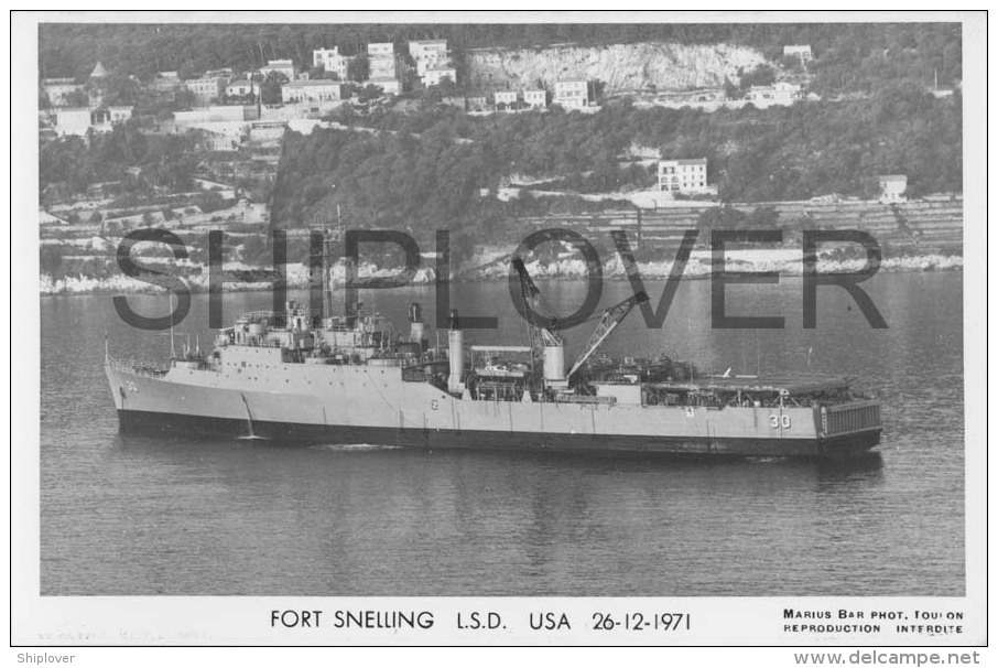 LSD USS FORT SNELLING (US Navy) - Carte Photo éd. Marius Bar - Bateau/ship/schiff - Guerra