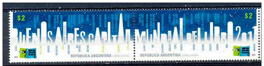 ARGENTINA * SERIE 2v YEAR 2011 * BUENOS AIRES BOOK CAPITAL * MNH - Unused Stamps