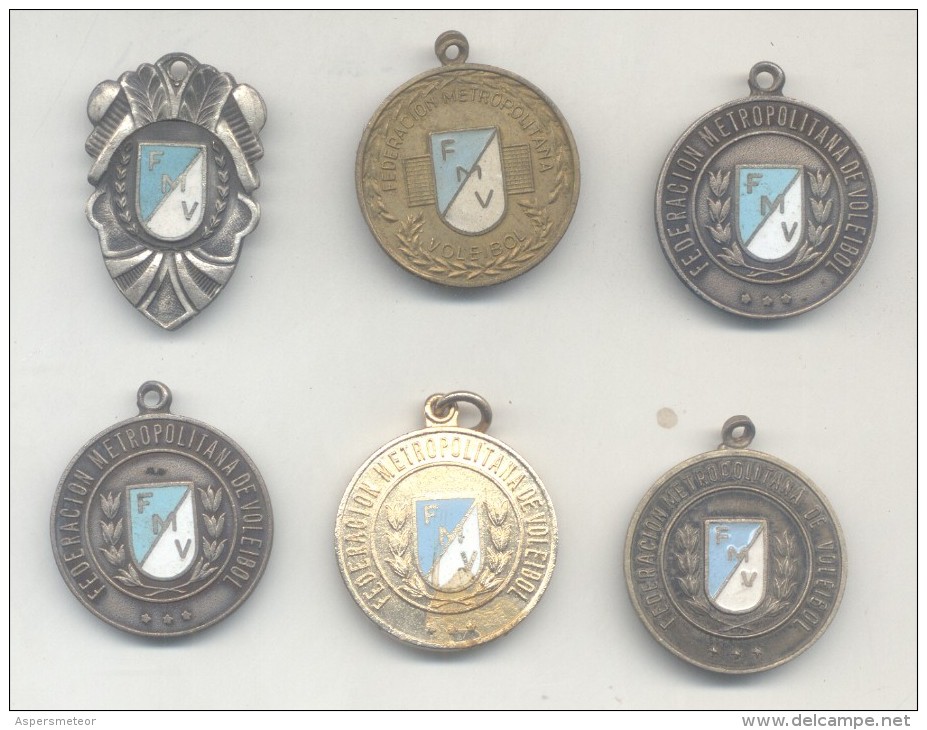 VOLEY-BALL VOLEIBOL  VOLLEYBALL VOLEYBALL LOTE DE 6 MEDALLAS ARGENTINA CIRCA 1970 RARES - Other & Unclassified