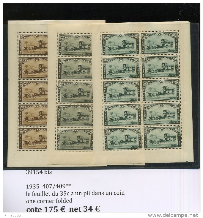 1935  Petits Feuillets De 10 Ex Kleinbogen  407/409 **  Cote 175 E - 1924-1960