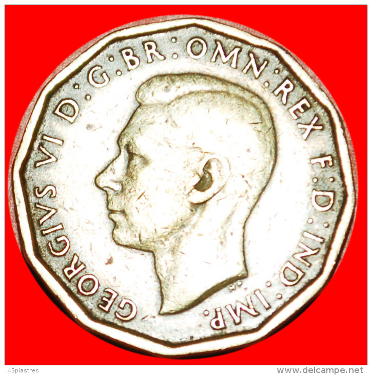 * WARTIME (1939-1945): UNITED KINGDOM ★ 3 PENCE 1942 GEORGE VI (1937-1952)! INTERESTING TYPE! LOW START&#9733; NO RESER - F. 3 Pence