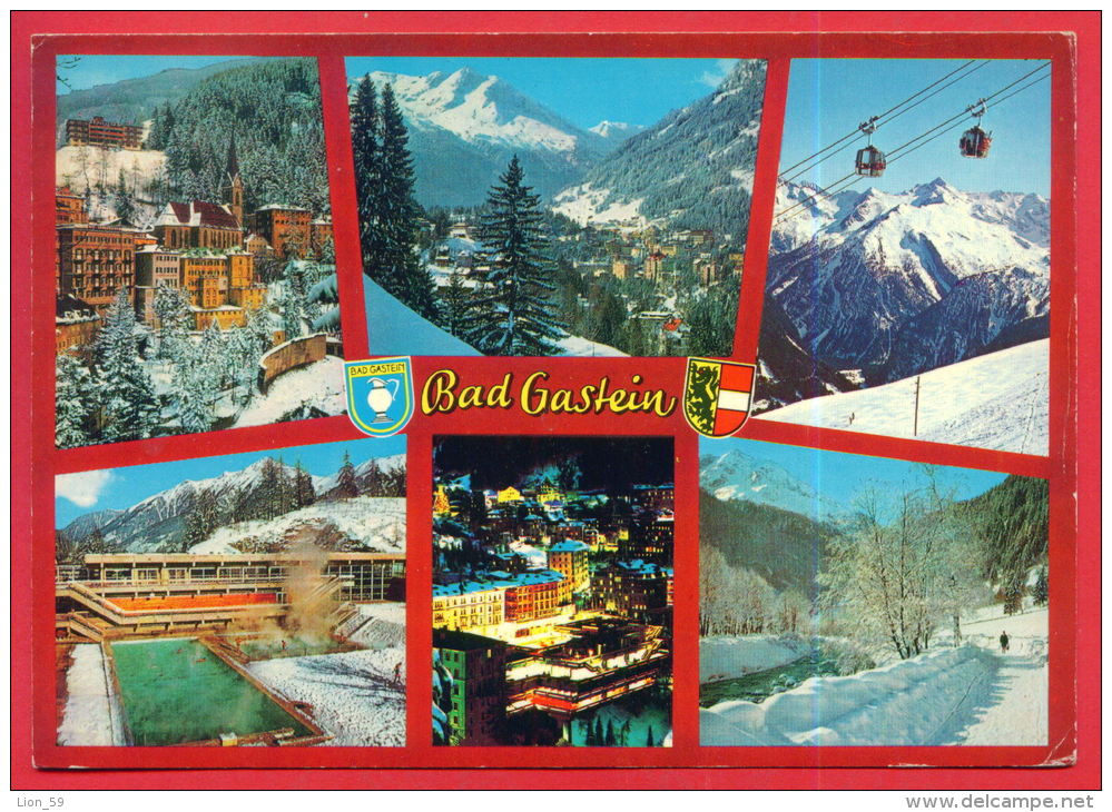 163558 / BAD GASTEIN ( SALZBURG ) 1083 M.- WINTER Aerial Lift Teleporte Luftseilbahn , POOL Austria Osterreich Autriche - Bad Gastein