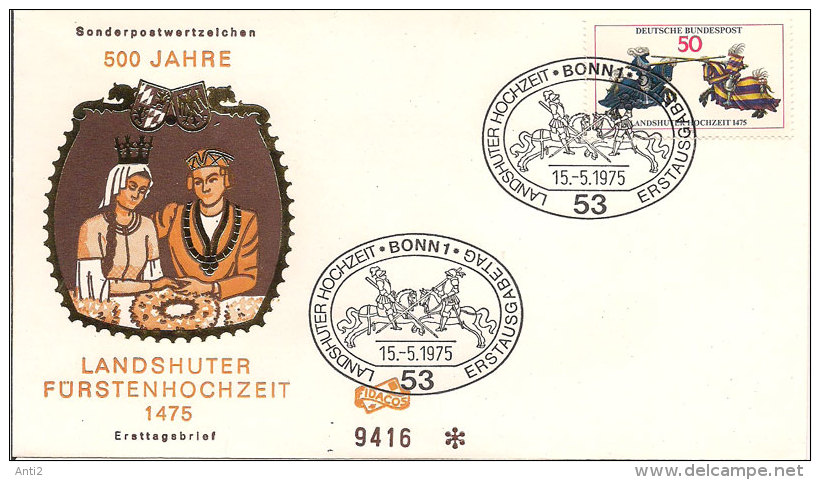 Germany Deutschland 1975 Landshuter Fürstenhochzeit 1475, Mi 844 -  FDC - Covers & Documents