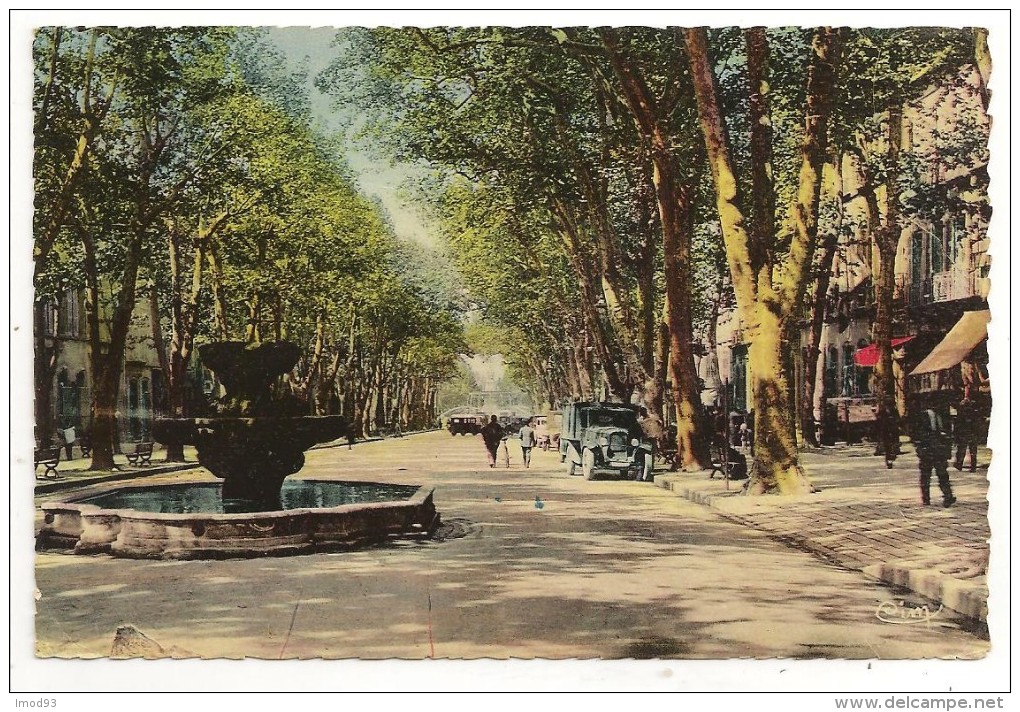 13 - AIX-en-PROVENCE - Cours Mirabeau - éd. Cim Combier Colorisée - 1942 - Avec Vieille Camionnette - Aix En Provence