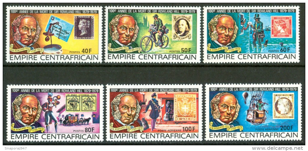 1978 Rep. Centroafricana Rowland Hill Stamps On Stamps Personaggi Characters Caracteres Set MNH** B520 - Rowland Hill