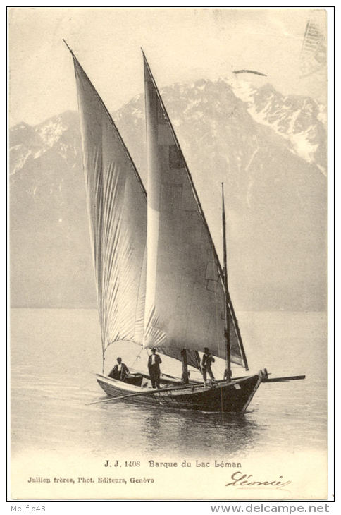 Suisse / CPA A - Barque Du LAc Léman - Other & Unclassified