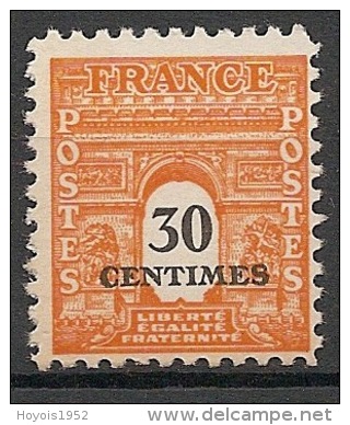 France 1945 Y&T Nos 702** à 711** (10 Timbres) Arc De Triomphe - 1944-45 Triomfboog