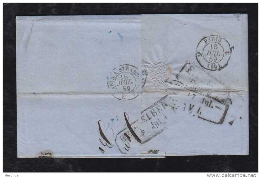 Great Britain 1859 Cover LONDON Via France CALAIS To HEIDELBERG Duchy Baden Germany - Cartas & Documentos