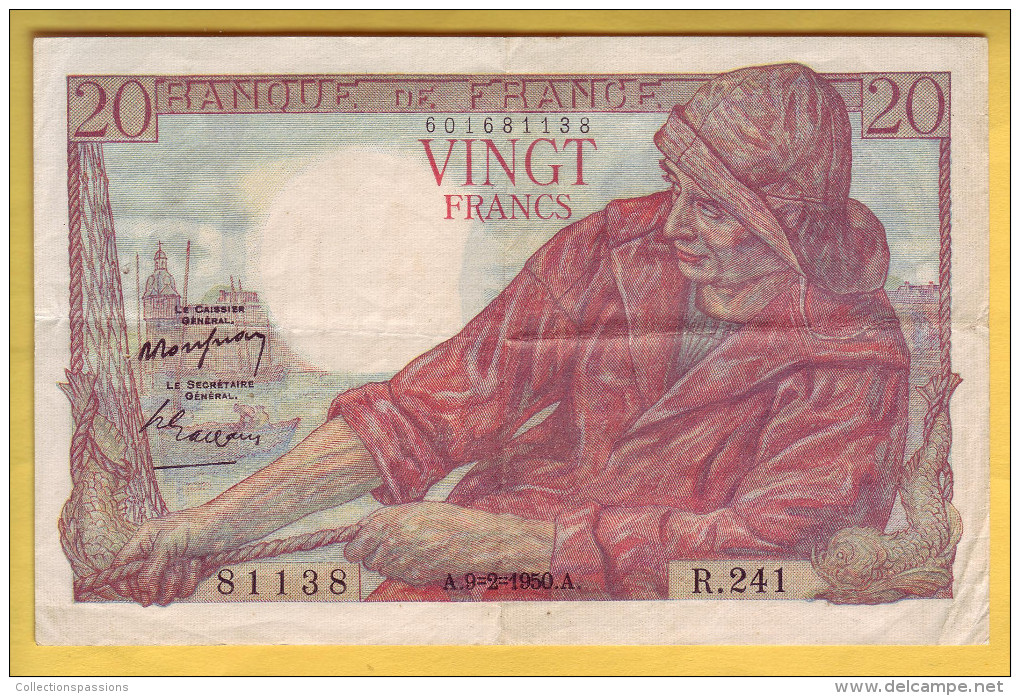 BILLET FRANCAIS - 20 Francs Pêcheur 9.2.1950 TTB+ - 20 F 1942-1950 ''Pêcheur''