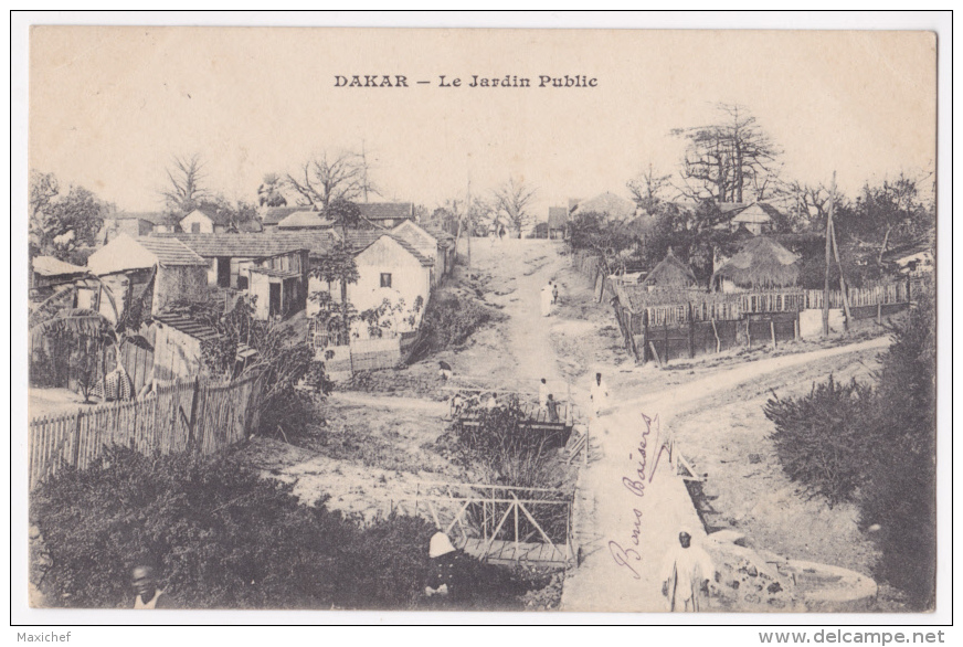 Cachet Octogonal De "Bordeaux à Buenos Ayres 12 E.J.N° 1 Circulé 1909 Sur CP De Dakar, Jardin Public, Pour La France - Poste Maritime