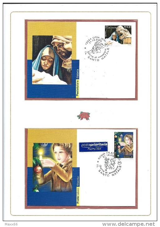 ITALIA REPUBBLICA FOLDER 2002 - NATALE - Cartoline Francobolli Buste FDC Cavallino - Folder