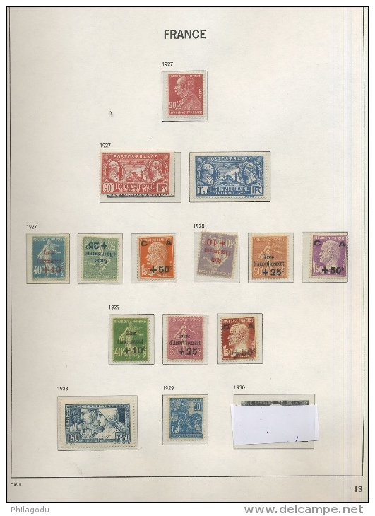 FRANCE complète 1937-1963 ** et quelques timbres avant   99% sont neufs sans charnière et gomme originale