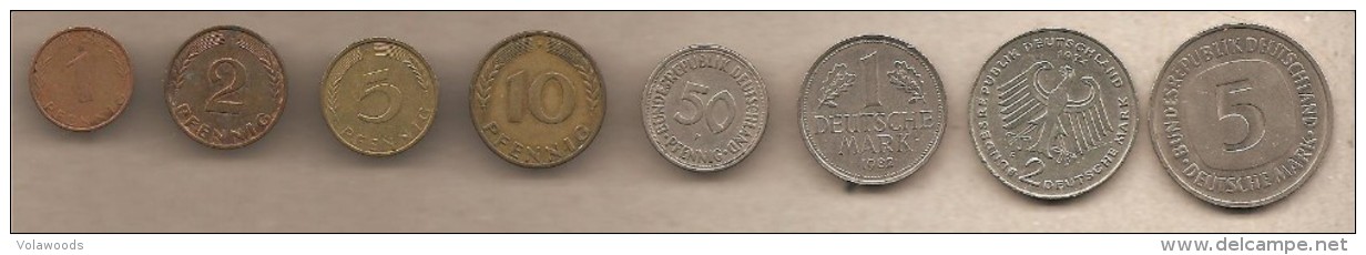 Germania - Set Completo - Da 0,01 Pfenning A 5 Marchi - Vari Anni - ZECCA F - Colecciones