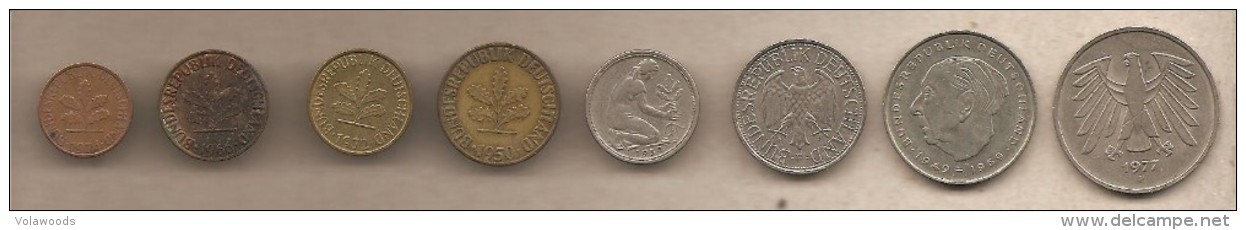 Germania - Set Completo - Da 0,01 Pfenning A 5 Marchi - Vari Anni - ZECCA F - Colecciones