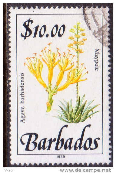 BARBADOS 1989 SG #905 $10 VF Used Wild Plants Imprint 1989 - Barbados (1966-...)