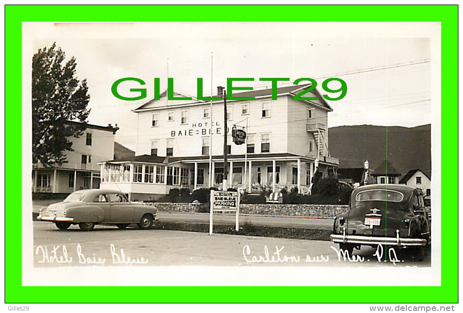 CARLETON-SUR-MER, QUÉBEC - HOTEL BAIE-BLEUE - ANIMÉE DE VOITURES 1951 - MICHEL PHOTO, MONTRÉAL - Sonstige & Ohne Zuordnung