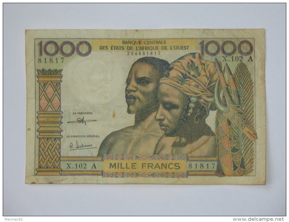 1000 Francs 1959-1965- COTE D´IVOIRE - Banque Centrale Des Etats De L´Afrique De L´Ouest  **** EN ACHAT IMMEDIAT **** - Côte D'Ivoire