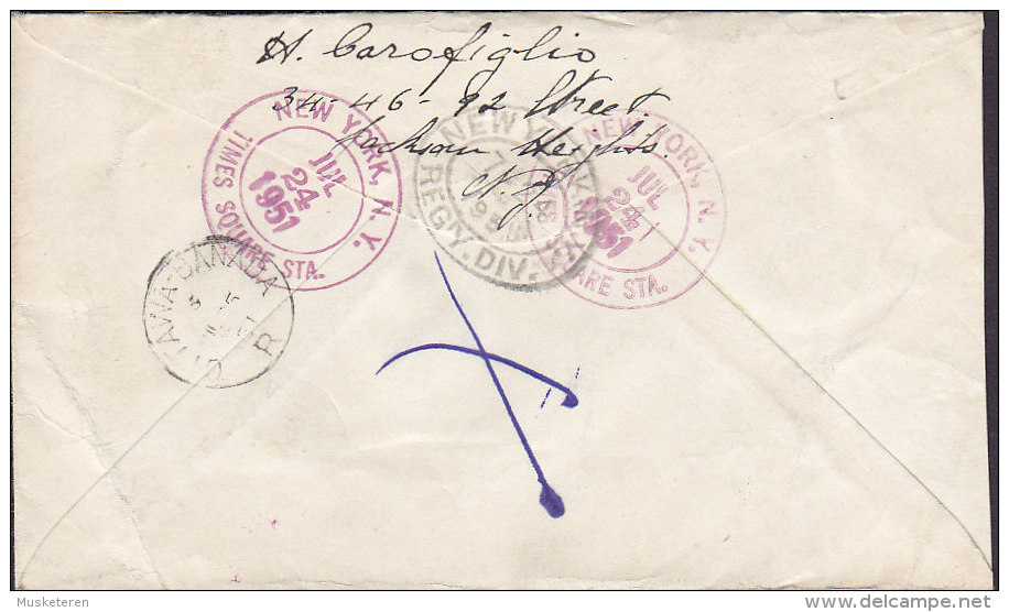 United States Registered Recommandé NEW YORK 1951 Cover Lettre To OTTAWA Canada (2 Scans) - Express & Einschreiben