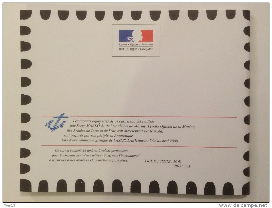 TAAF 2001, Carnet De Voyage En Terre Adelie - Booklets