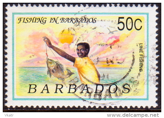 BARBADOS 1991 SG #953 50c VF Used Fishing - Barbados (1966-...)