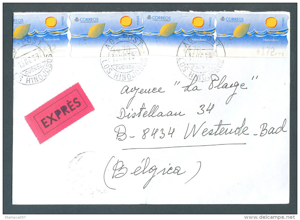 2 Scans : 1997 EXPRES Los Hinojosos To Westende (+ Stempel Bruxelles X + Gent )  (BrBox) - Lettres & Documents