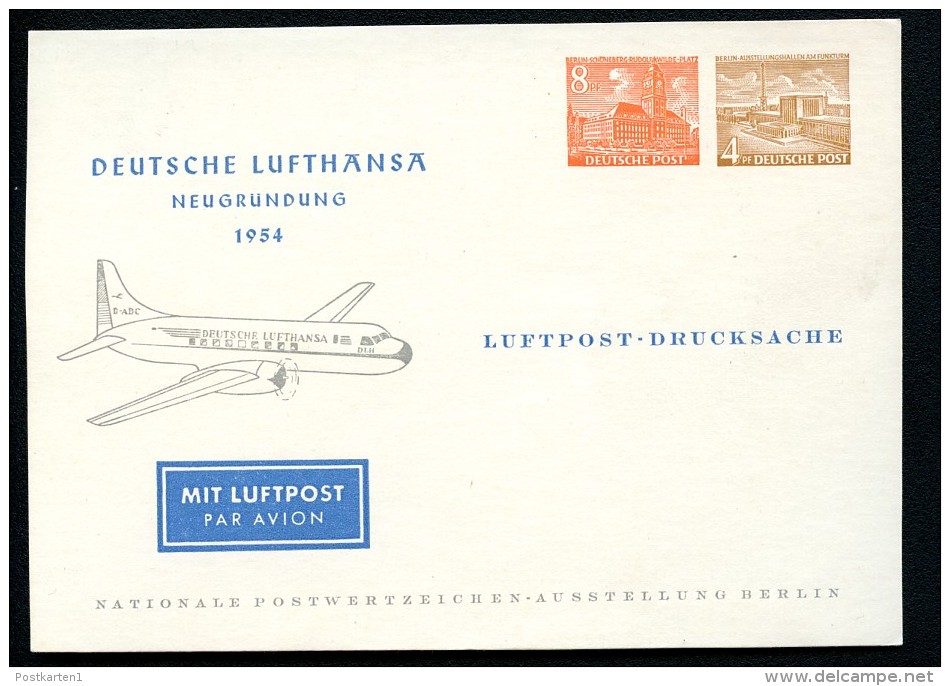 BERLIN PP9 C2/001 Privat-Postkarte CONVAIR CV 440 ** 1954  NGK 25,00 € - Cartes Postales Privées - Neuves