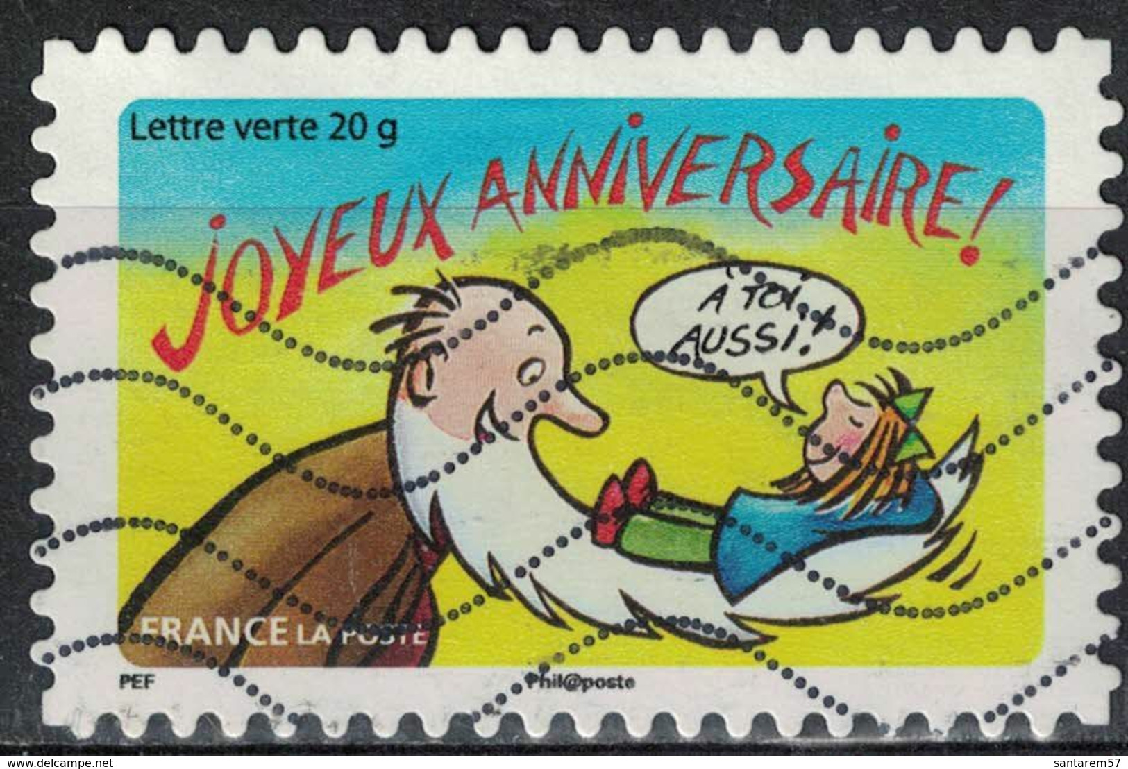 France 2014 Oblitéré Used Stamp Bonne Année Toute L'année Joyeux Anniversaire Y&T 1055 - Oblitérés