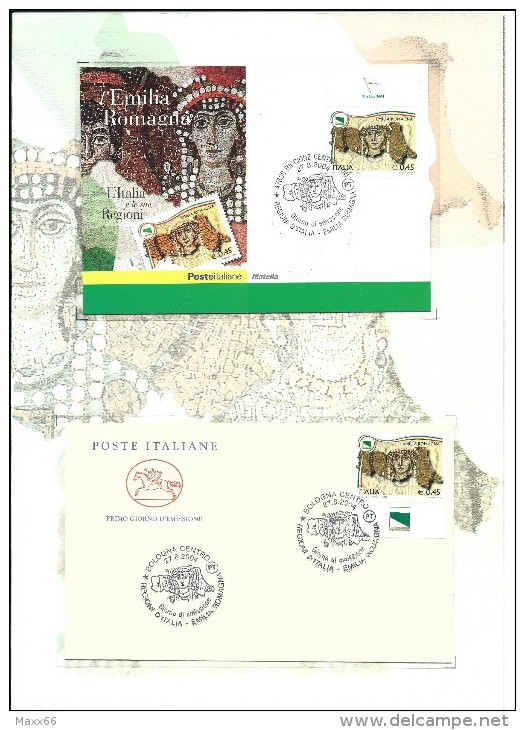 ITALIA REPUBBLICA FOLDER 2004 - Regioni D´Italia - Emilia Romagna - Cartolina Francobollo Tessera FDC Cavallino - Pochettes