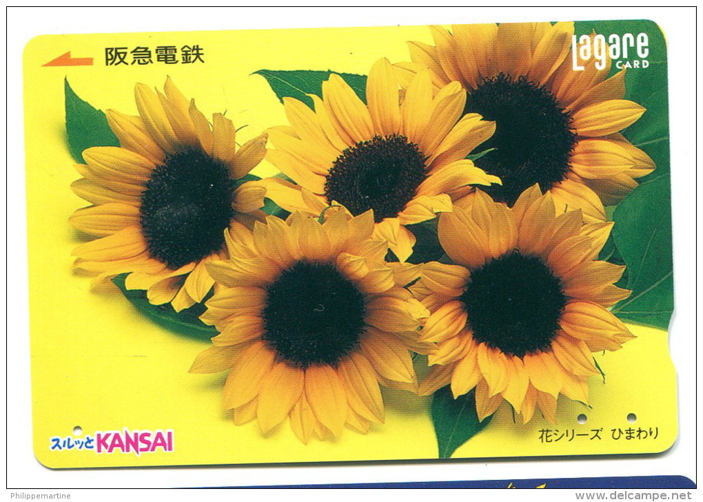 Japon - Titre De Transport Lagare : Fleurs (tournesols) - Wereld